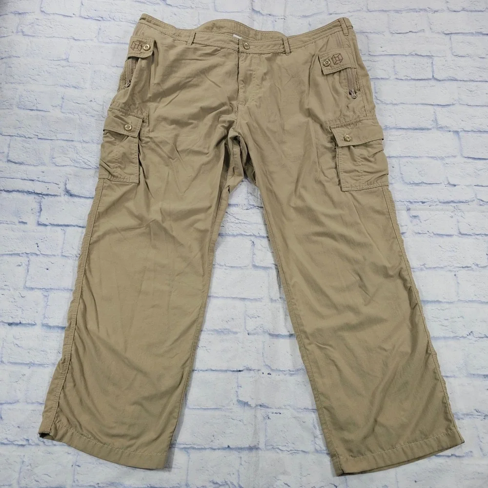 Clothing Arts Pick Pocket Proof Cargo Pants Men 42x30 Khaki Tan Travel Adventure